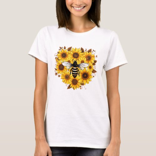 Be positive floral  T_Shirt