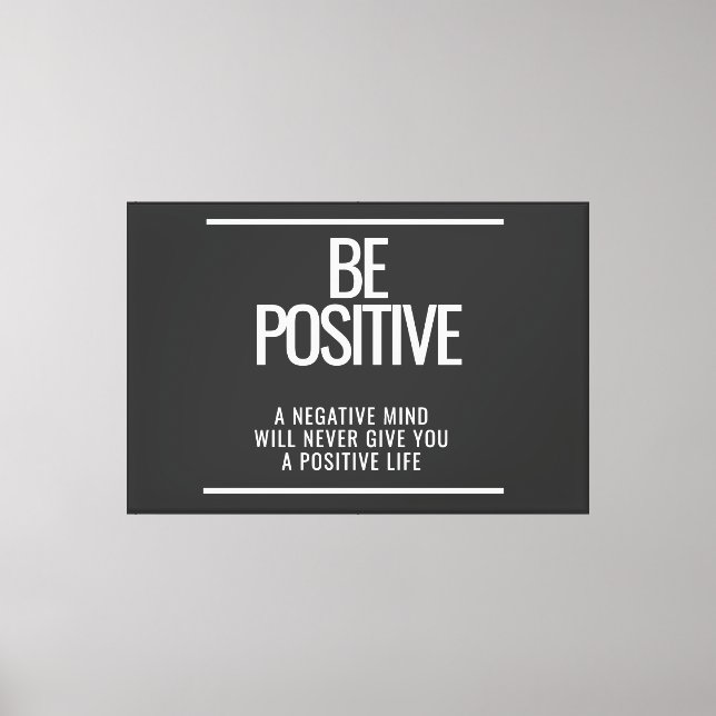 Be Positive Framed Canvas  Print (Front)