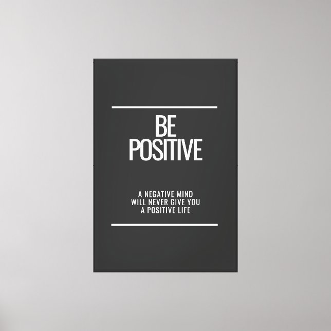 Be Positive Framed Canvas  Print (Front)