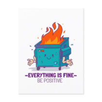 Be positive inspirational postcard