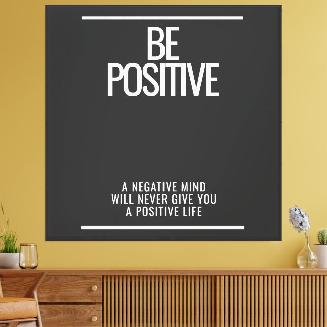 Be Positive Oversized Canvas Print (Insitu(LivingRoom))