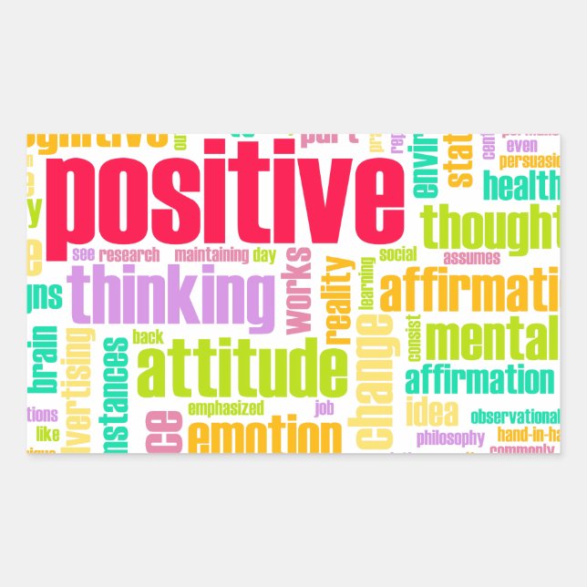 Be Positive! Stay Positive! Rectangular Sticker (Front)