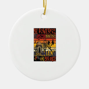Be Powerful Beautiful Brilliant Halloween Mushroom Ceramic Ornament