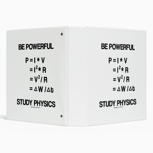 Be Powerful Power Equations Study Physics 3 Ring Binder