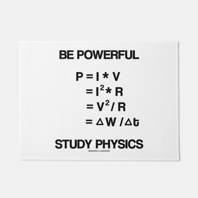 Be Powerful Study Physics Equations Geek Advice Doormat (Front)