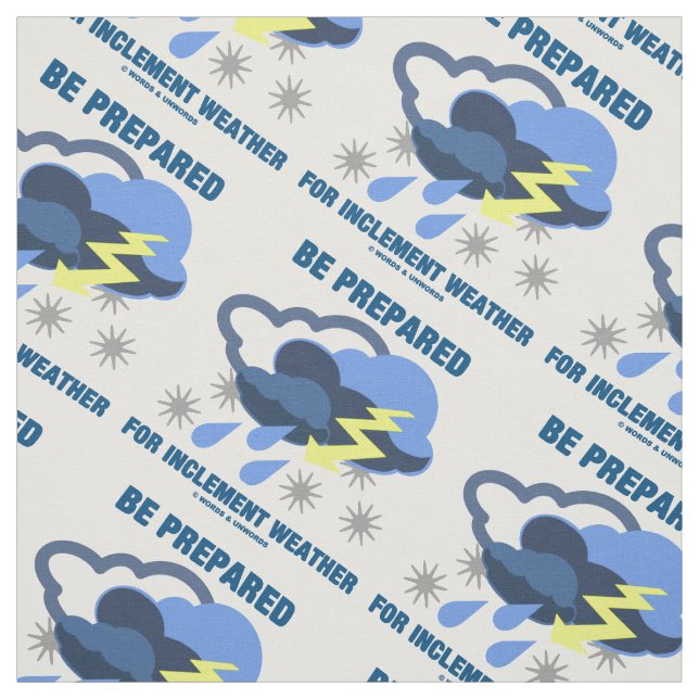 Be Prepared For Inclement Weather Storm Clouds Fabric (Swatch)