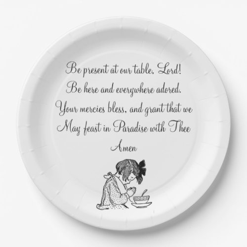 Be Present At Out Table Prayer and Child Paper Plates