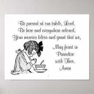 Be Present At Out Table Prayer and Child Poster