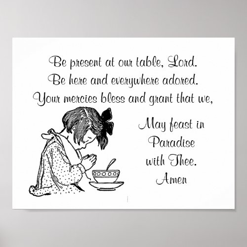 Be Present At Out Table Prayer and Child Poster