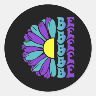 Be Prevention Awareness Suower Classic Round Sticker