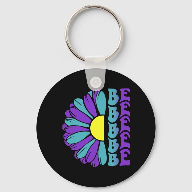 Be Prevention Awareness Suower Keychain (Front)