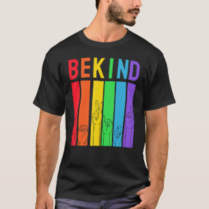 Be Pride Kind Lgbtq Rainbow Colors Graphic Parade T-Shirt