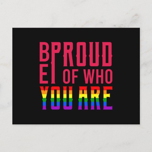 Be Proud Of Who You Are LGBT Pride Month LGBTQ Postcard