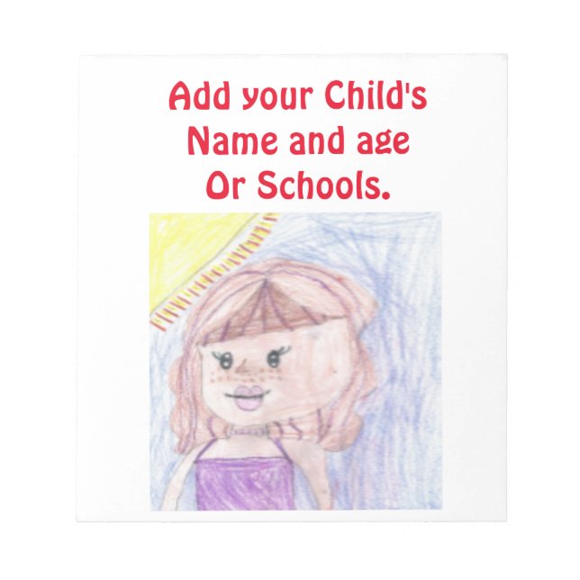 Be proud of your child add artwork to this cute notepad (Front)