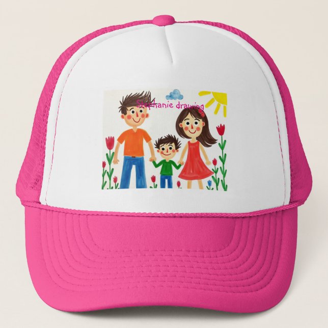 Be proud of your child artwork  trucker hat (Front)