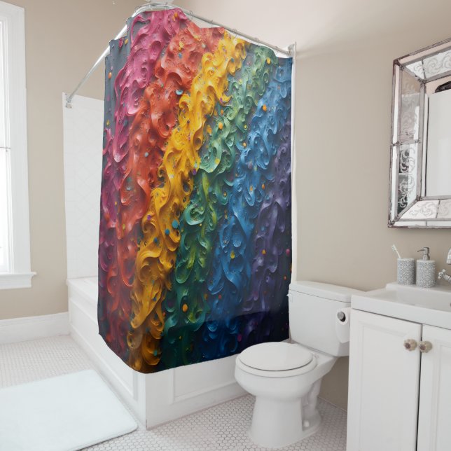 Be proud rainbow shower curtain (In Situ)
