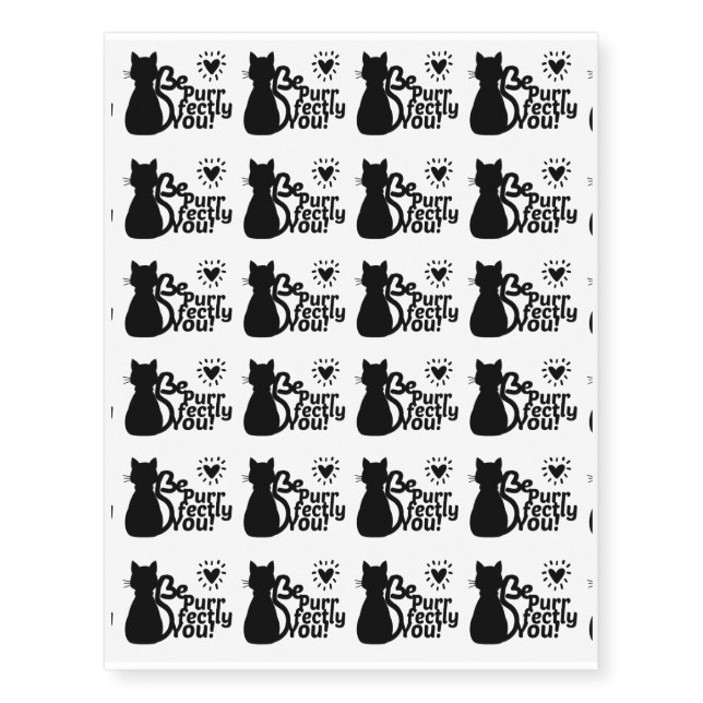 Be Purrfectly You Temporary Tattoo (Front)