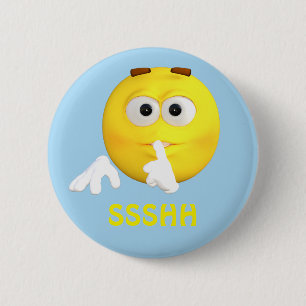Be Quiet Emoji Emoticon Cartoon Face Button