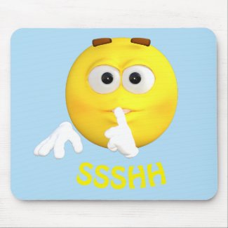 Be Quiet Emoji Emoticon Cartoon Face Mouse Pad