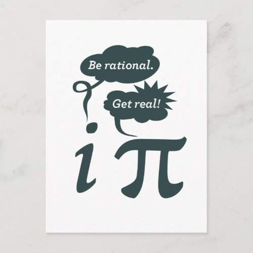 be rational get real postcard