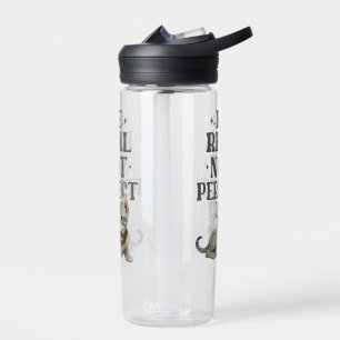 Be real not perfect Tie dye kitten Peace Hippie Water Bottle