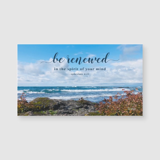 Be Renewed Inspirational Lake Photography Magnet (Front)