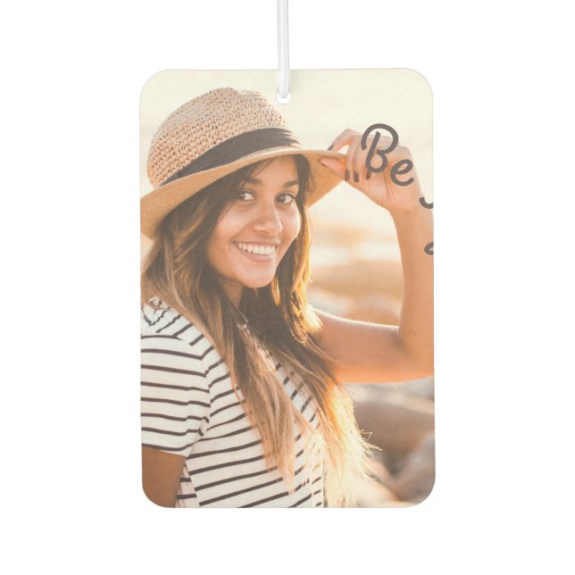 Be Safe Caption and Personalized Photo Heart Shape Air Freshener (Front)