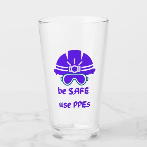 Be Safe Use PPEs Helmet Goggles Purple Safety Sign Glass