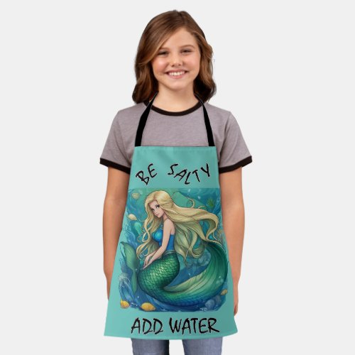Be Salty _ Add Water by Babe Monet Art Apron