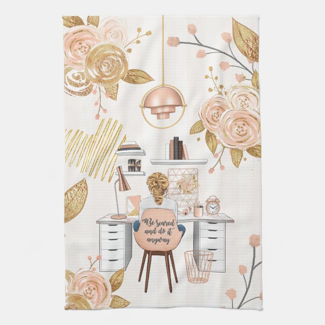 Be Scared & Do It Anyway Kitchen Towel (Vertical)