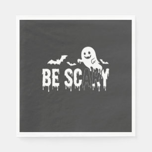 Be Scary Halloween Ghost Bat Design_1 Napkins