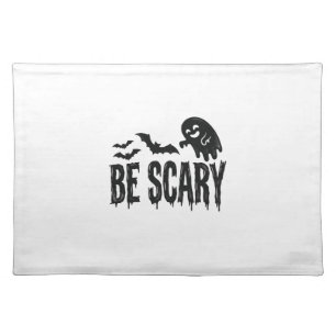 Be Scary Vintage Ghost Bat Halloween Shirt Design_ Cloth Placemat