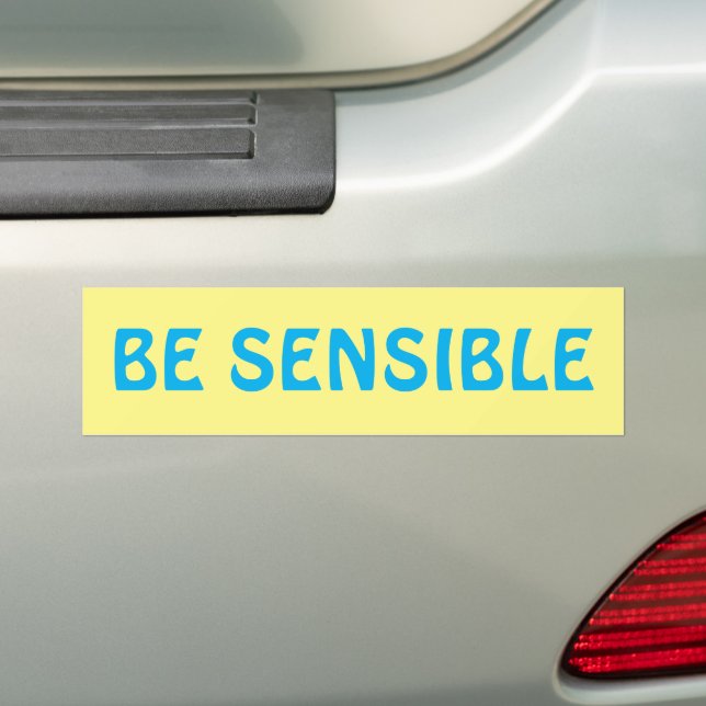 Be Sensible  Bumper Sticker (On Car)