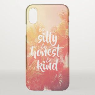 Be Sill Be Honest Be Kind Quote Retro Palm Tree iPhone XS Case
