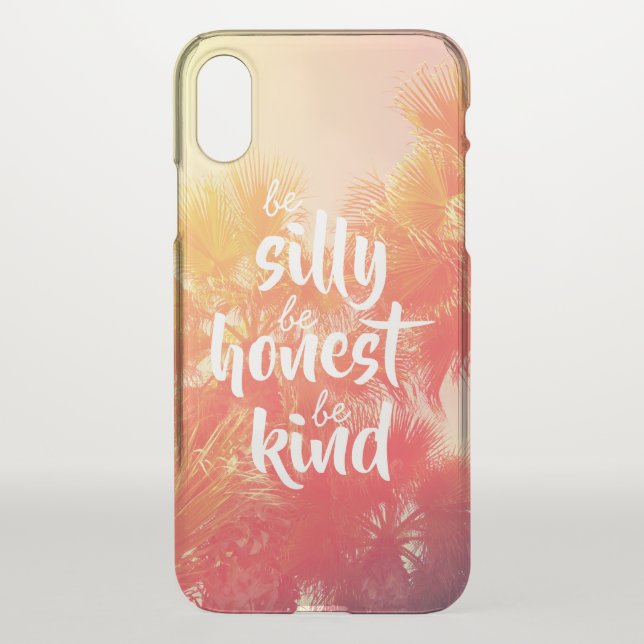 Be Sill Be Honest Be Kind Quote Retro Palm Tree Uncommon iPhone Case (Back)