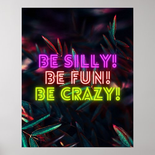 Be Silly Be Fun Be Crazy Party Poster