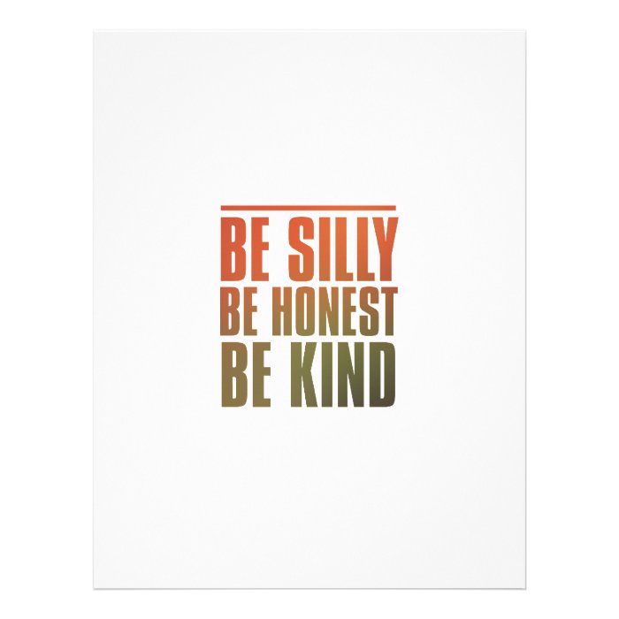 be silly be honest be kind letterhead template