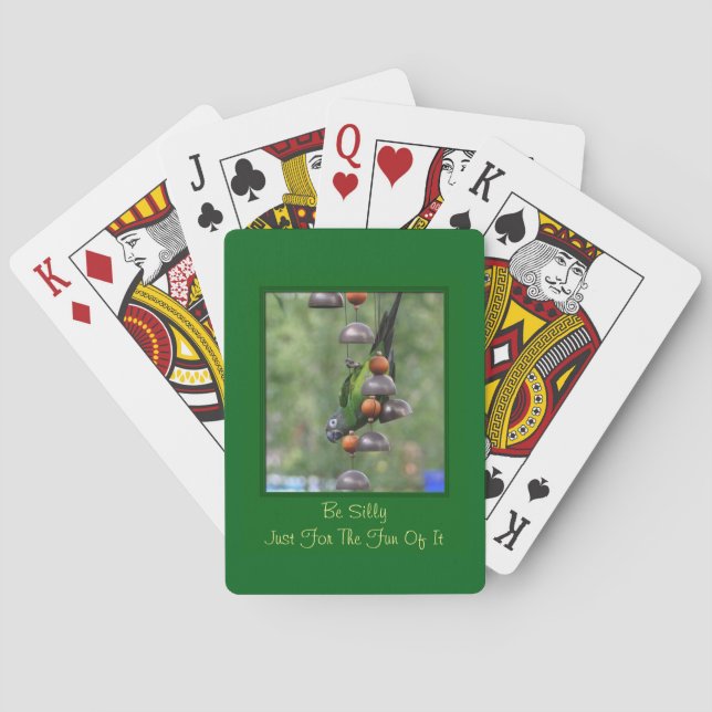 Be Silly Inspirational Quote Parrot  Poker Cards (Back)