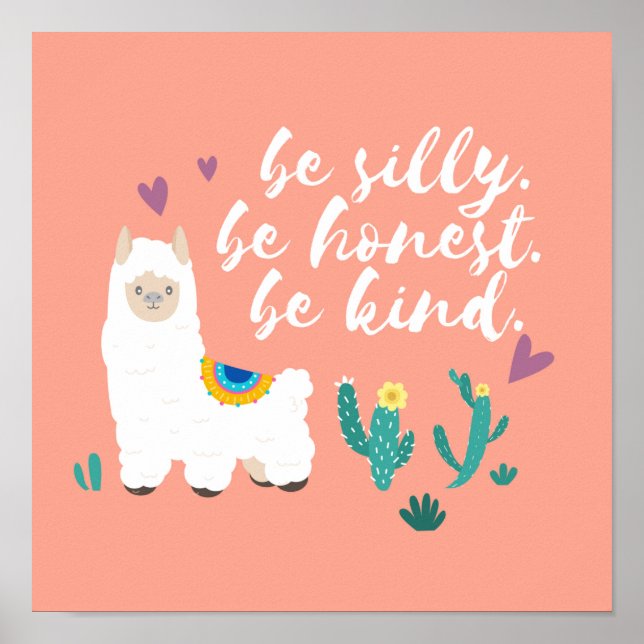 Be Silly Llama Poster (Front)
