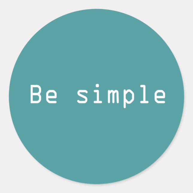 Be simple classic round sticker (Front)