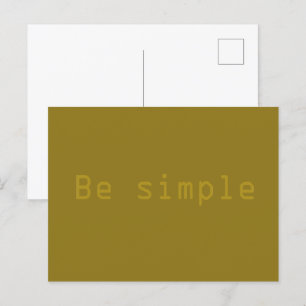 Be simple holiday postcard