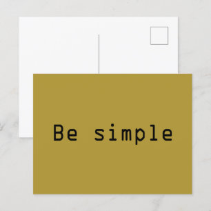 Be simple holiday postcard
