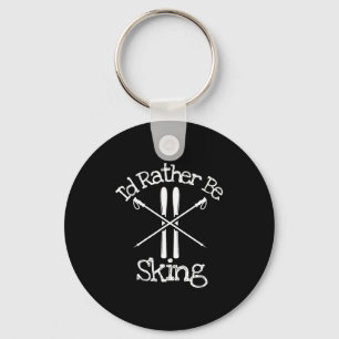 Be skiing downhill alpine nordic poles skier ski keychain