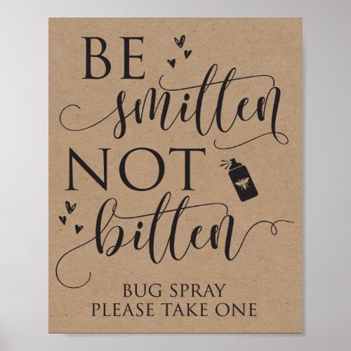 Be Smitten Not Bitten Bug Spray Wedding Decor Sign