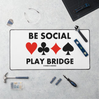 Be Social Play Bridge Four Card Suits Advice Desk Mat