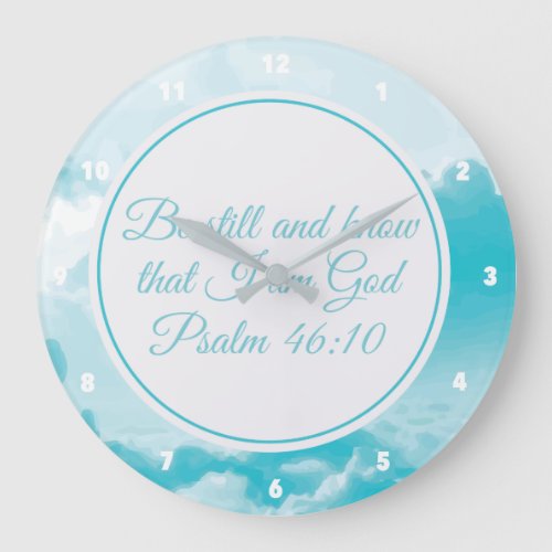 Be Still and Know Beautiful Christian Bible Verse Large Clock