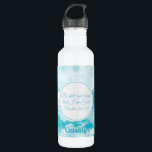 Be Still and Know Beautiful Christian Bible Verse Stainless Steel Water Bottle<br><div class="desc">Beautiful blue and white heavenly clouds surround this lovely inspirational Bible verse. Be still and know that I am God. Psalm 46:10. This Christian quote always brings me peace and calm. Share this pretty religious gift of Christianity with fellow church members and friends to join them in prayer and serenity....</div>