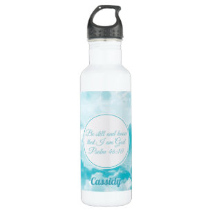 Be Still and Know Beautiful Christian Bible Verse Stainless Steel Water Bottle