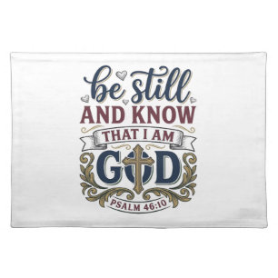 Be Still And Know Christian Psalm 460 Shirt Cloth Placemat