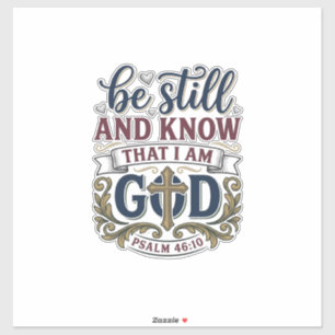 Be Still And Know Christian Psalm 460 Shirt Sticker